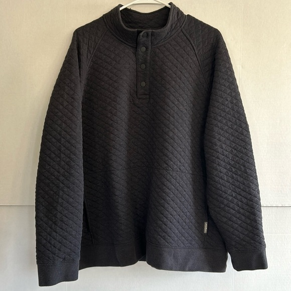 Eddie Bauer mens Quarter Snap Mock Quilted Pullover size XXL dark gray - Picture 2 of 6